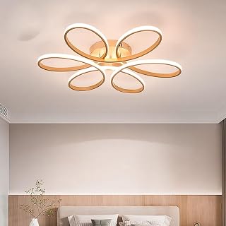 swanart Florex Modern Rose Gold Ceiling Light Fixture, 50cm Diameter LED with White, Warm, Natural Colour Change, Elegant ... Price In India