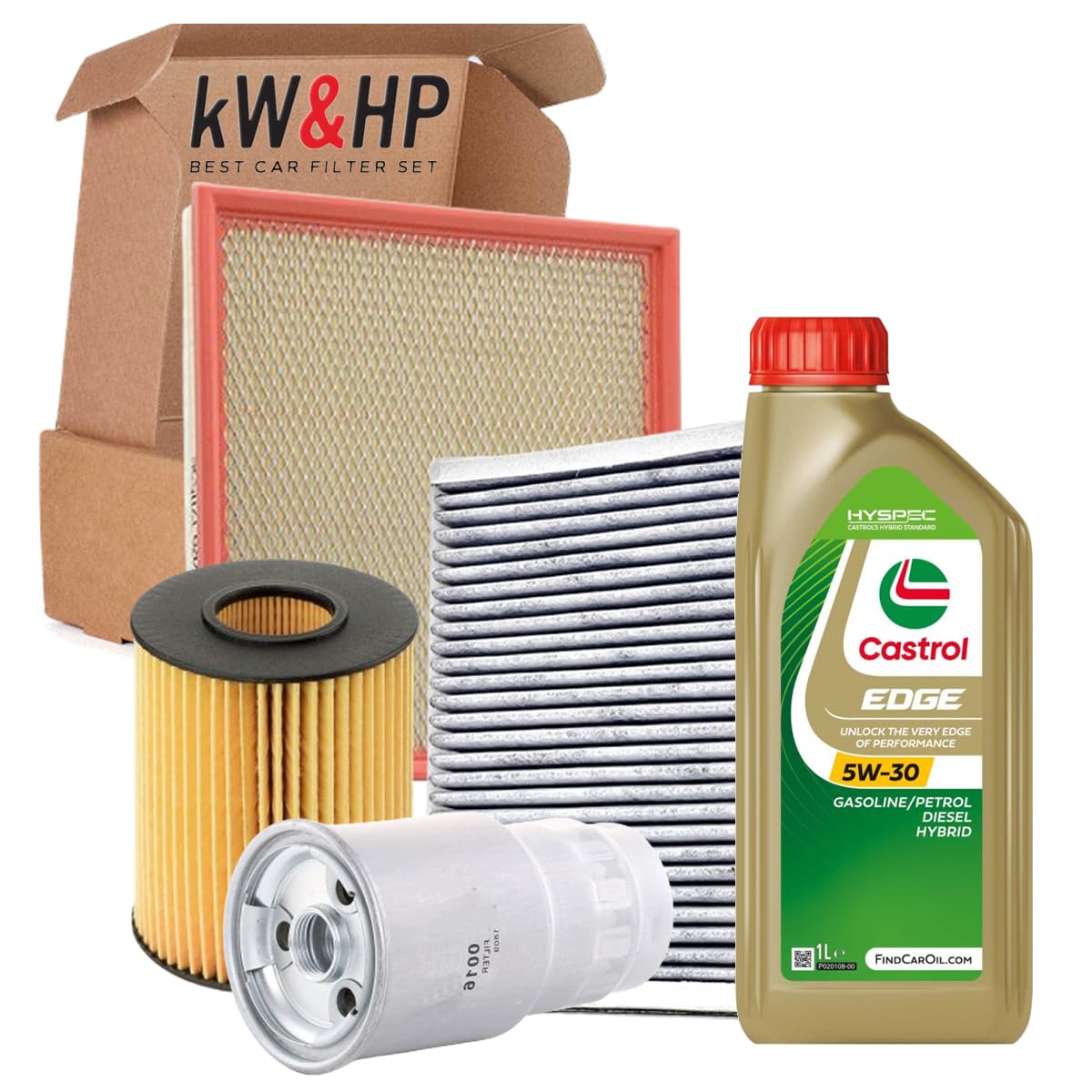 KIT TAGLIANDO COMPLETO DI 4 FILTRI E 6 LITRI DI OLIO MOTORE 5W30 COMPATIBILE CON SERIE 3 E90 320D