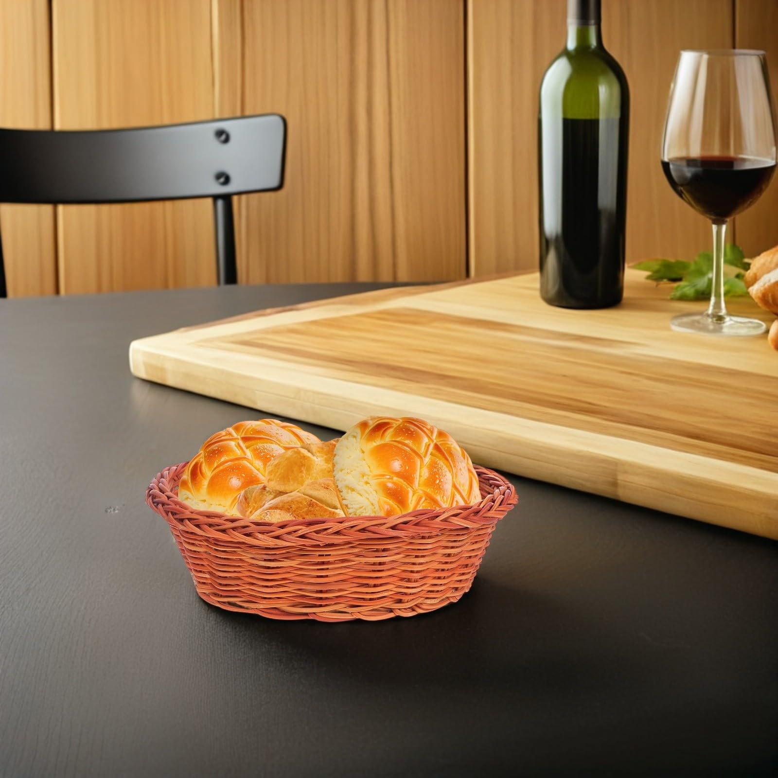 SHINEOFI 10 pezzi Cestini Intrecciati in Rattan Piccoli Ovali Contenitori Artigianali per Pane Frutta e Snack con Design Ventilato per Cucina e Casa