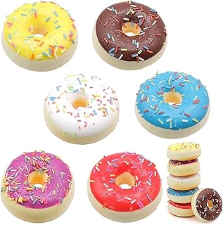 6Pcs Realistic Artificial Donuts,Scented Fake Donuts Model,Simulation Stress Relief Donuts,Donut Dessert Food Toys,Donghnut Party Decoration, Photography Props