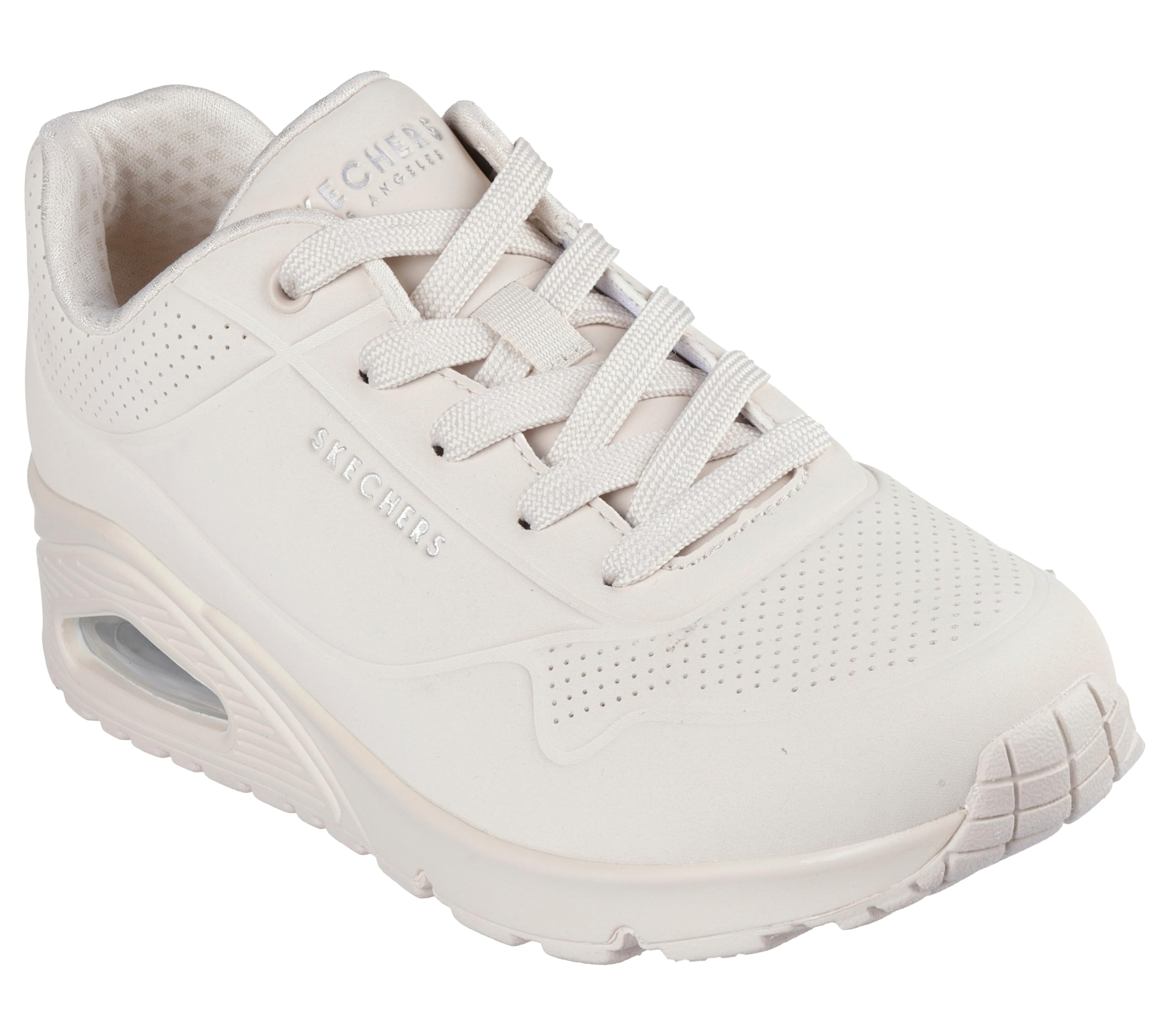 Skechers Women's Uno Stand On Air Trainers, Off White Durabuck, 4 UK