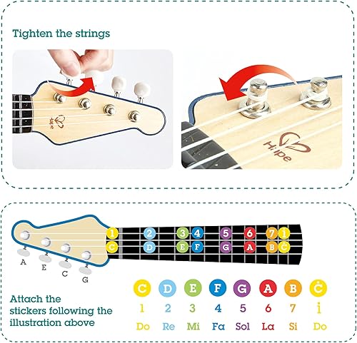 Miniatura 3 de Hape Aprende con luces Ukelele Electrónico Azul  Modo Inclinado y Banda  Instrumento Musical