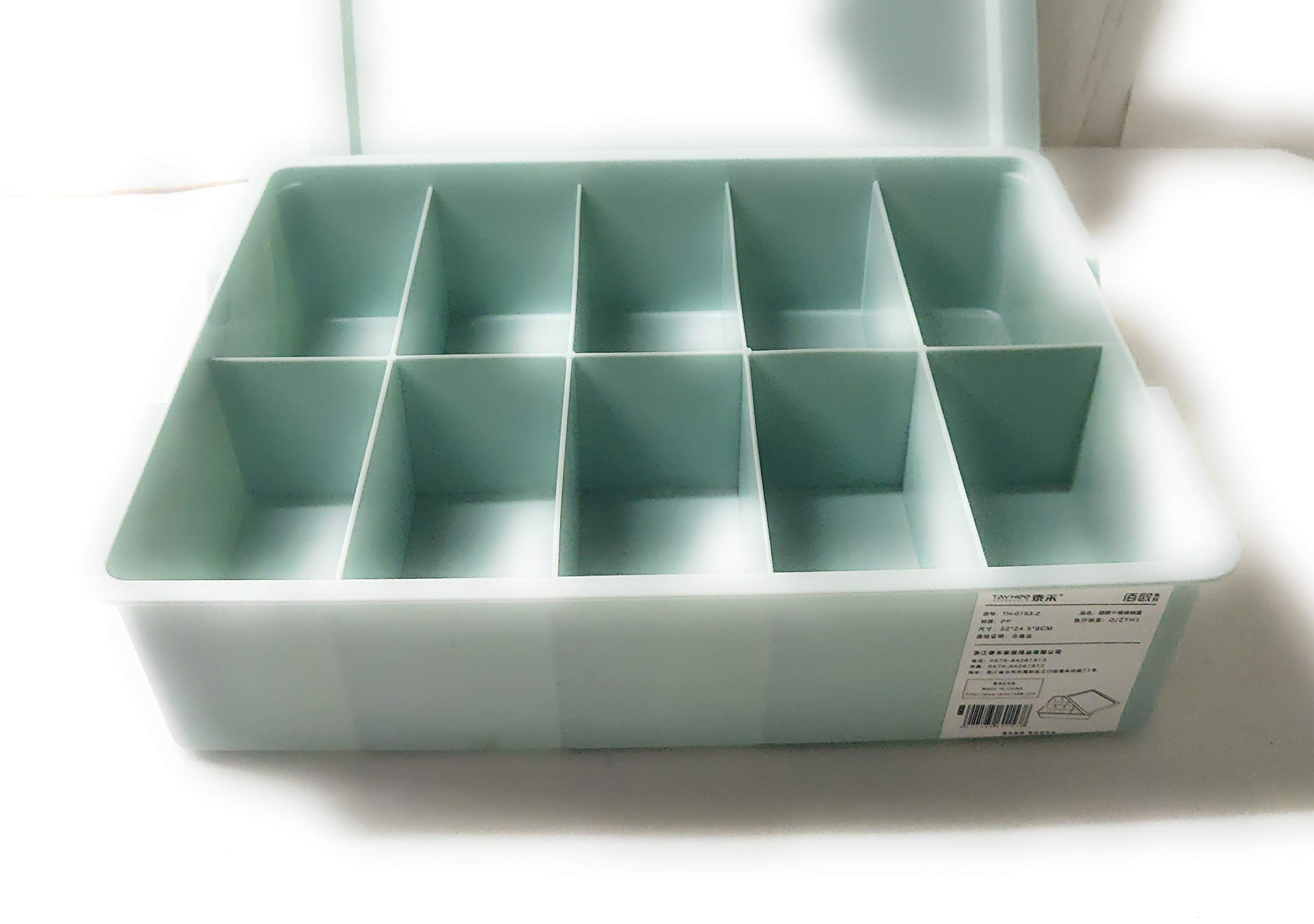 DIVINE HOME PLASTIC 9+1 Multi Compartment Cell Storage Box/Closet Organizer/Non-Smell Drawer Organizer, Underwear Closet Storage for Socks, Bra, Panty, Tie, Scarf, etc (MEDIUM,ASSORTED COLOR)