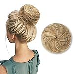 SARLA Hair Bun Extension Synthetic Drawstring Updo Fake Ballet Bun for Women Lady Donut Chignon Sahara Beige