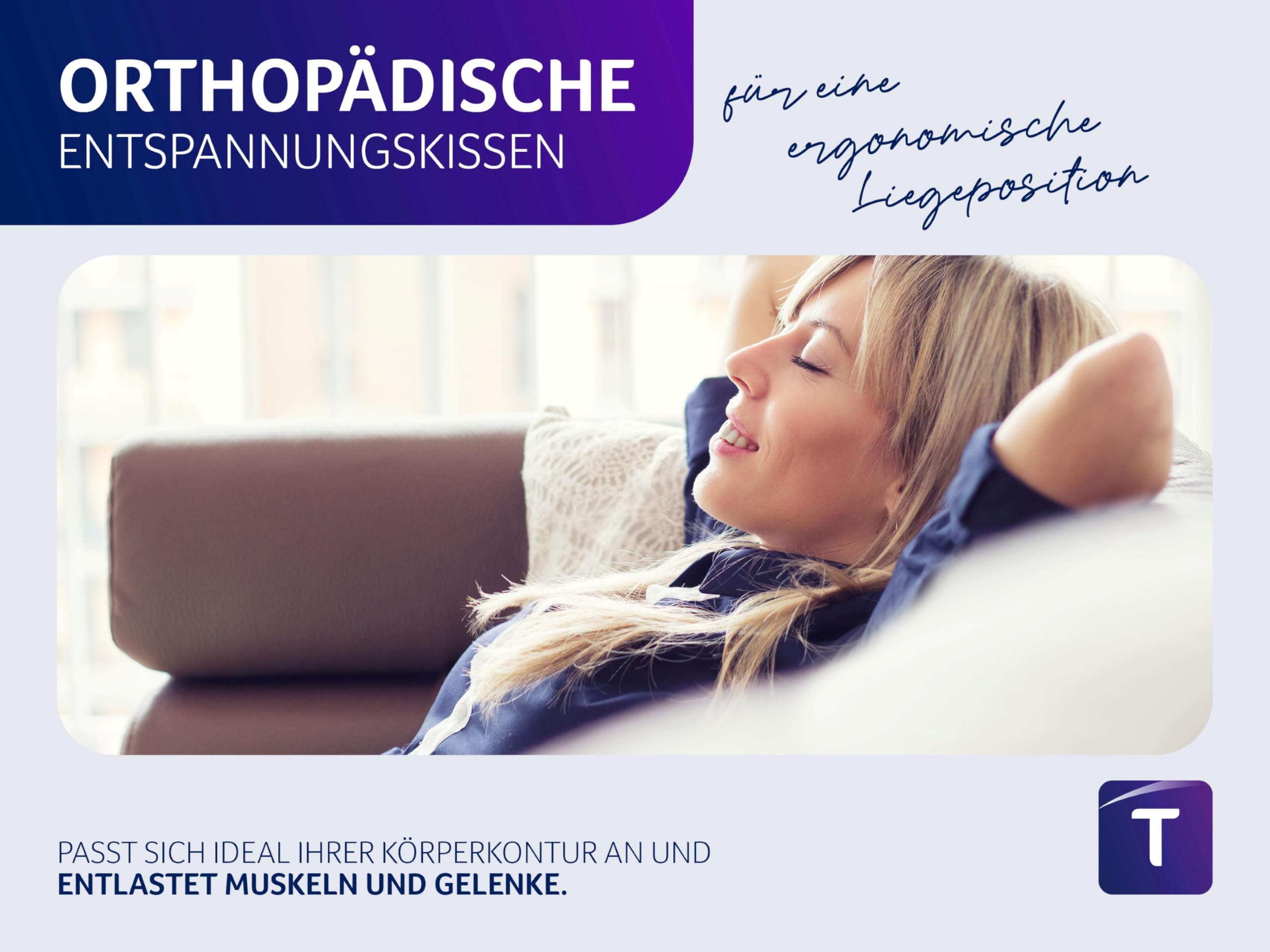 Traumnacht Orthopädisches Stütz- und Entspannungskissen Set mit Kniekissen Nackenrolle Rückenkissen Öko-Tex zertifiziert