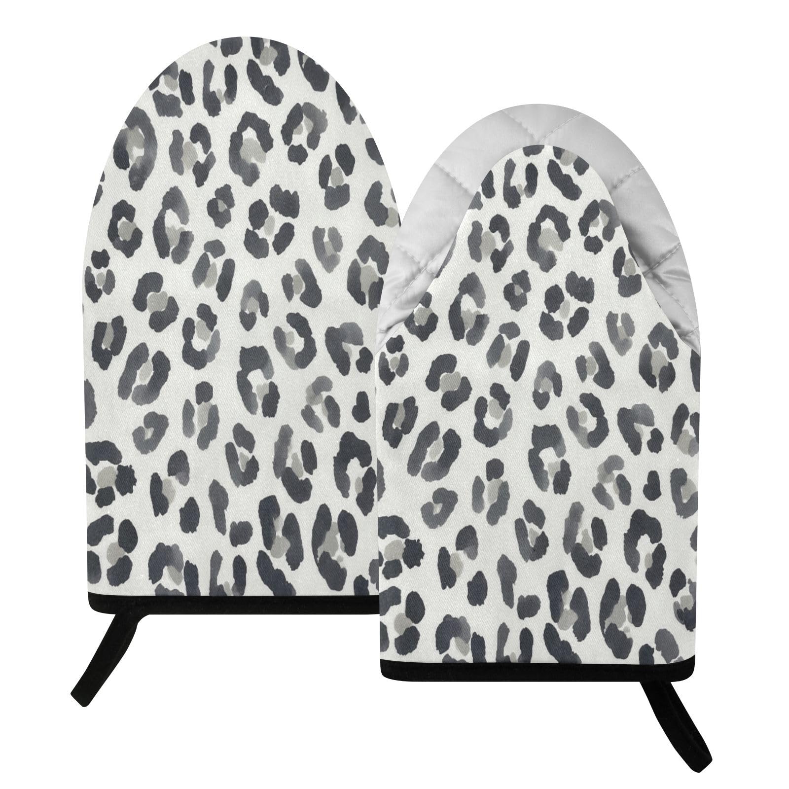 BURSTDDY Leopard Print Oven Mitt,Heat Resistant Kitchen Mitts for Cooking