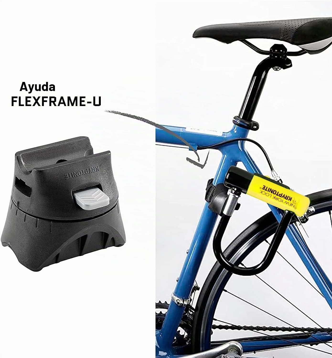 Kryptonite New York - Candado en U estándar para Bicicleta, antirrobo, Resistente, se Vende Seguro Dorado, grillete de 16 mm con Soporte de Montaje y Llaves, Bloqueo de Seguridad definitivo para