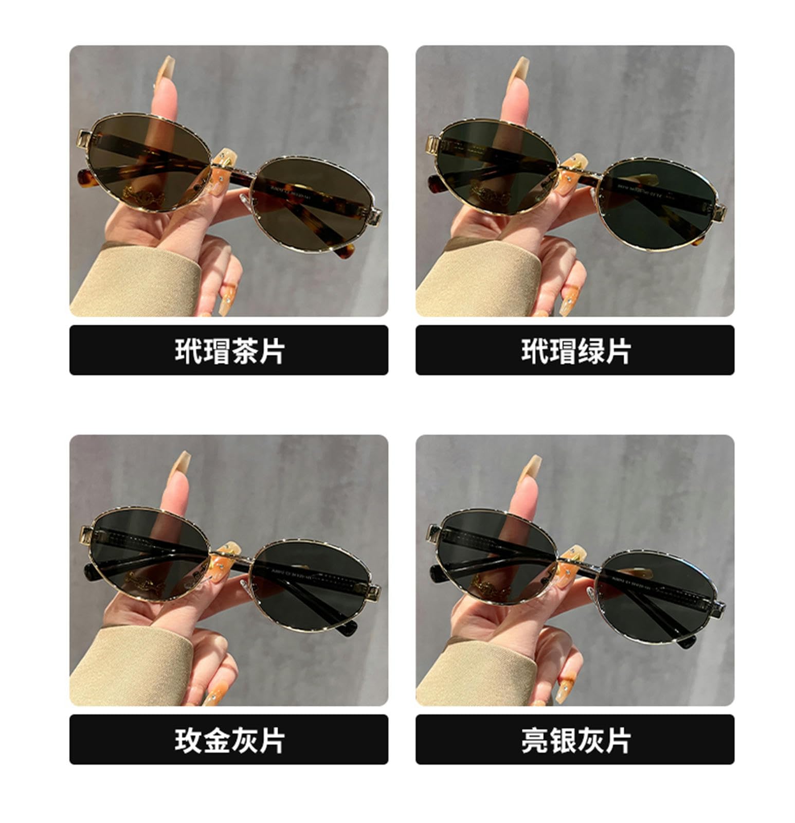 Occhiali da Sole da Donna Occhiali da Sole in Stile retrò Occhiali da Sole da Uomo E da Donna-Frame Dorato Black Grigio