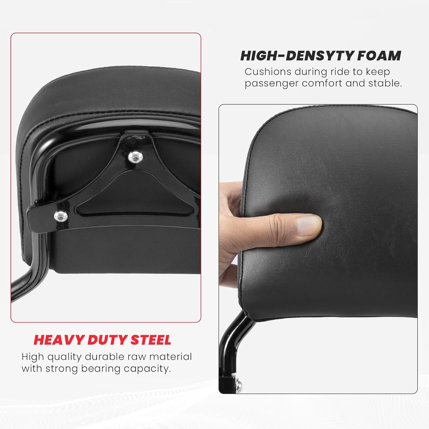 Passenger Backrest Sissy Bar For Harley Dyna Street Bob FXDB Low Rider FXDL FXDLS 2006-2017 Super Glide FXD 06-14 Wide Glide FXDWG 06-08 CVO FXDSE 07-08 Gloss Black Quick Release Bracket