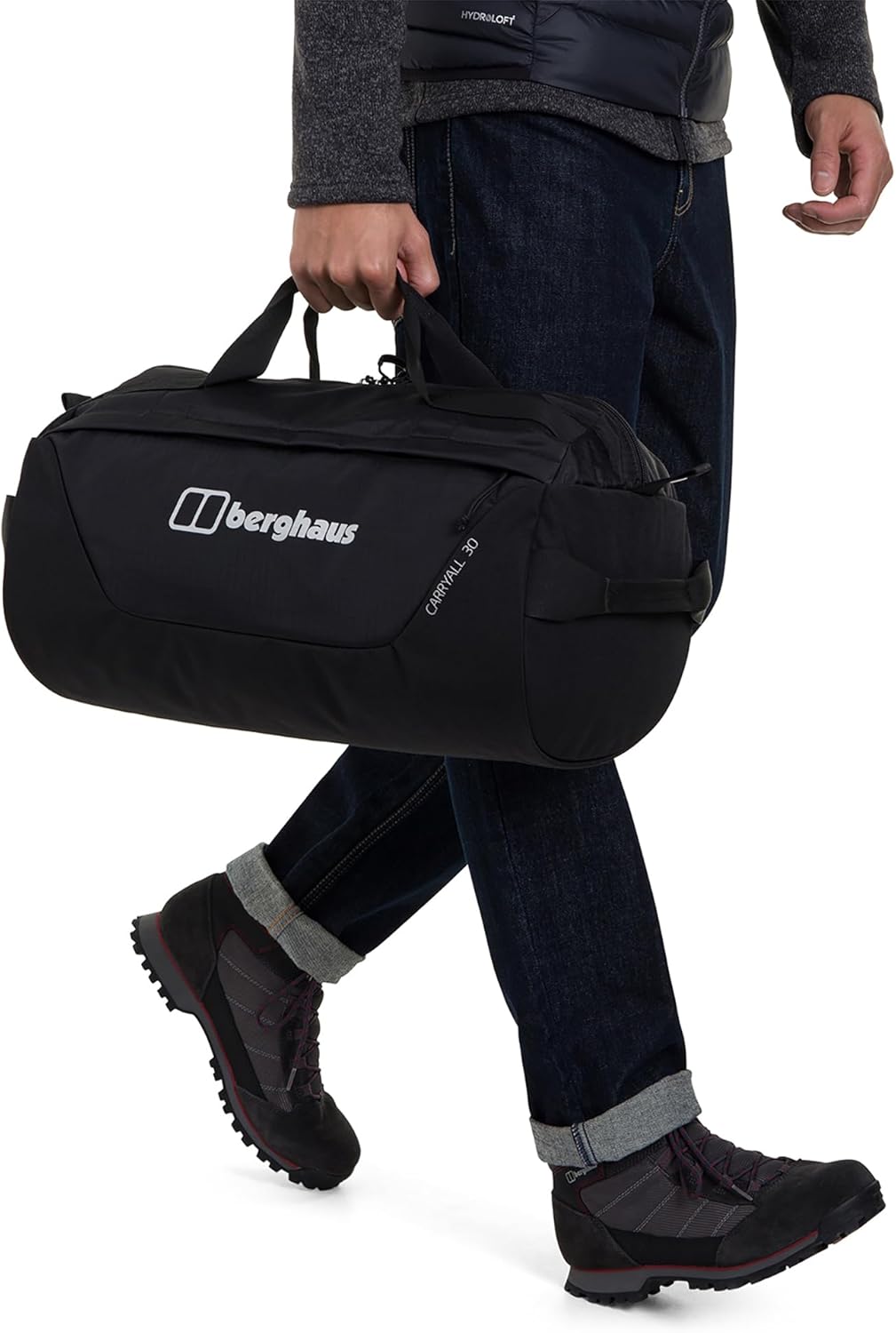 Berghaus Unisex Carry All Mule Holdall Duffel Bag | Compact and Lightweight | Detachable Shoulder Stap, Black/Black, ONESZ