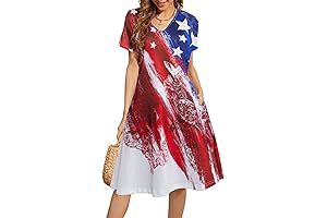 Red White and Blue Tie Dye Dress: American Pride in Style