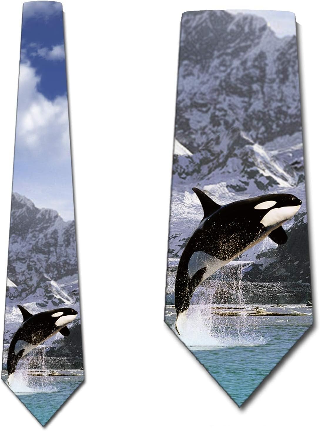 Three Rooker Orca Ties Mens Killer Whale Animal Necktie