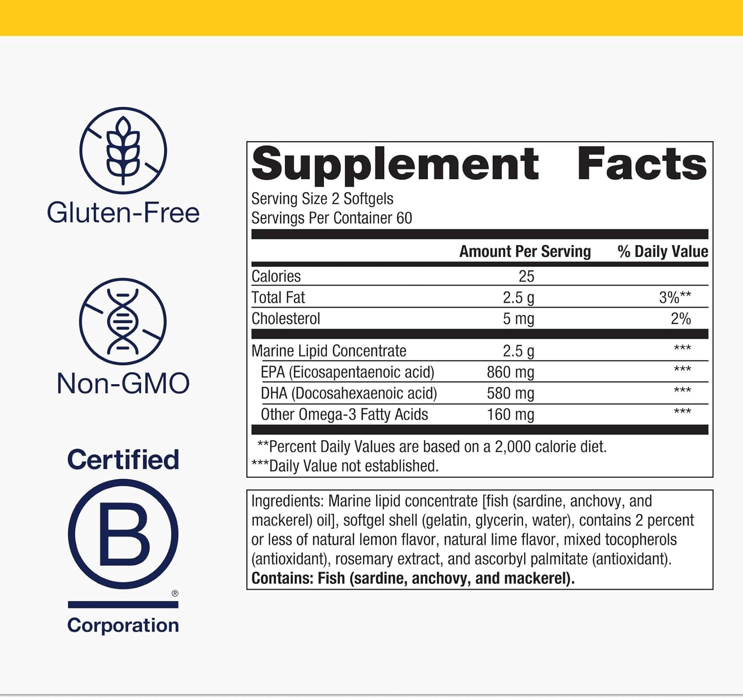 Metagenics OmegaGenics Fish Oil EPA-DHA 720 mg - High Potency Omega-3 Supplement* - Supports Heart, Joint, Brain & Immune Health* - Sustainably Sourced, Purity-Tested Fish Oil - 120 Softgels - Image 4