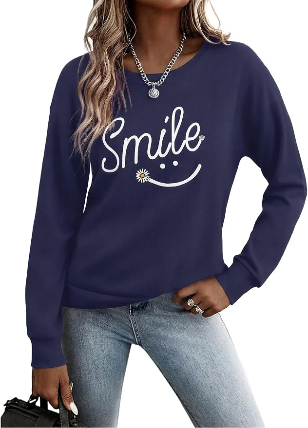 Sudadera Gyabnw Mujer Manga Larga Estampado Smile