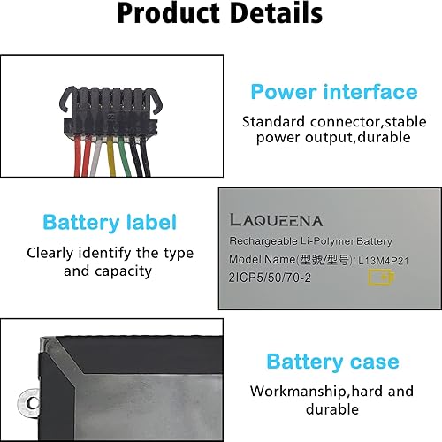 Miniatura 4 de L13M4P21 - Batería para portátil compatible con Lenovo IdeaPad Yoga 2 11 Series L13L4P21 121500223 121500224 2ICP55070-2 2ICP65170-2 7.4V 34Wh 4