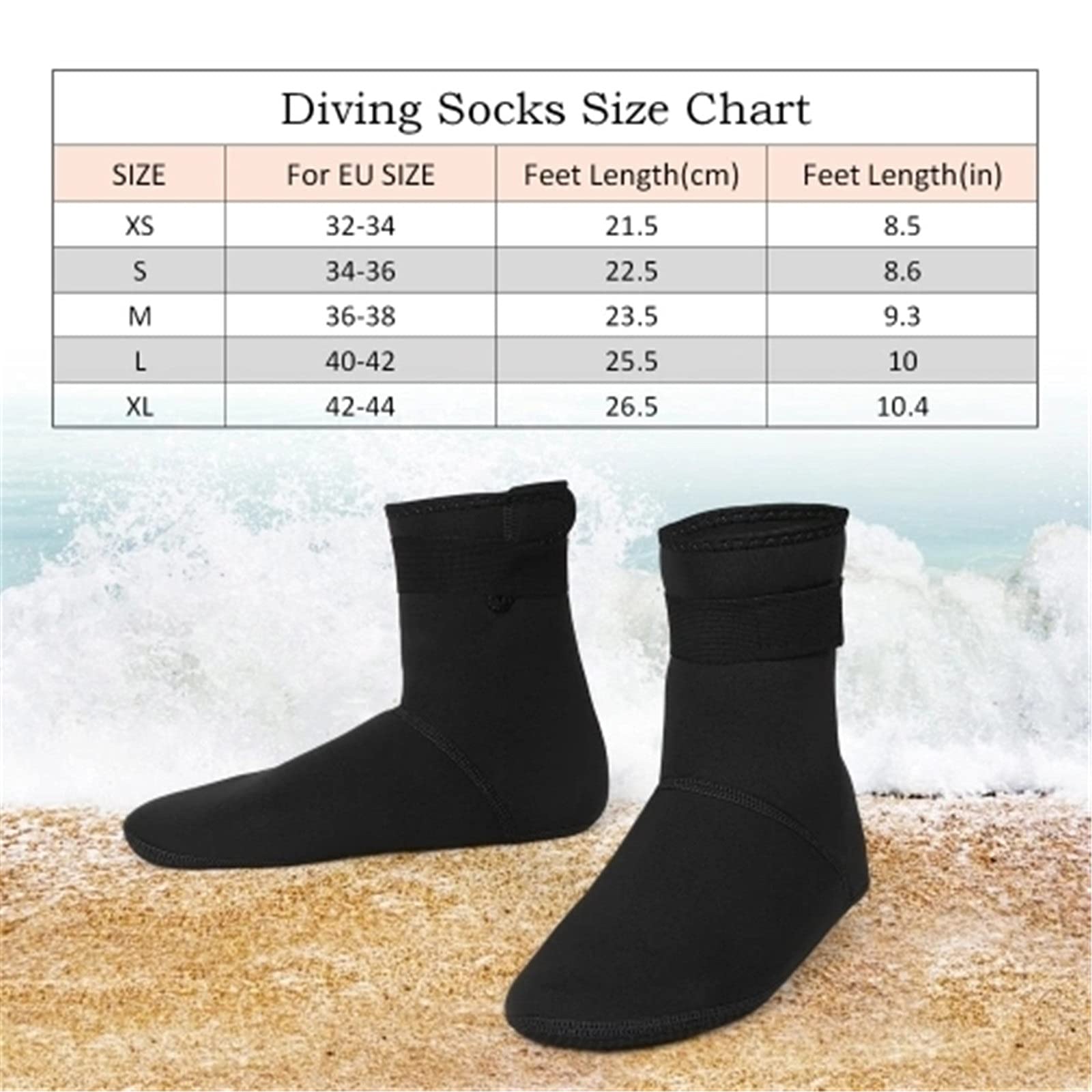 Calzini per Immersione Calzini Da Immersione 3 Mm Nuoto Neoprene Immergiti Surf Snorkeling per Snorkeling Nuoto Surf