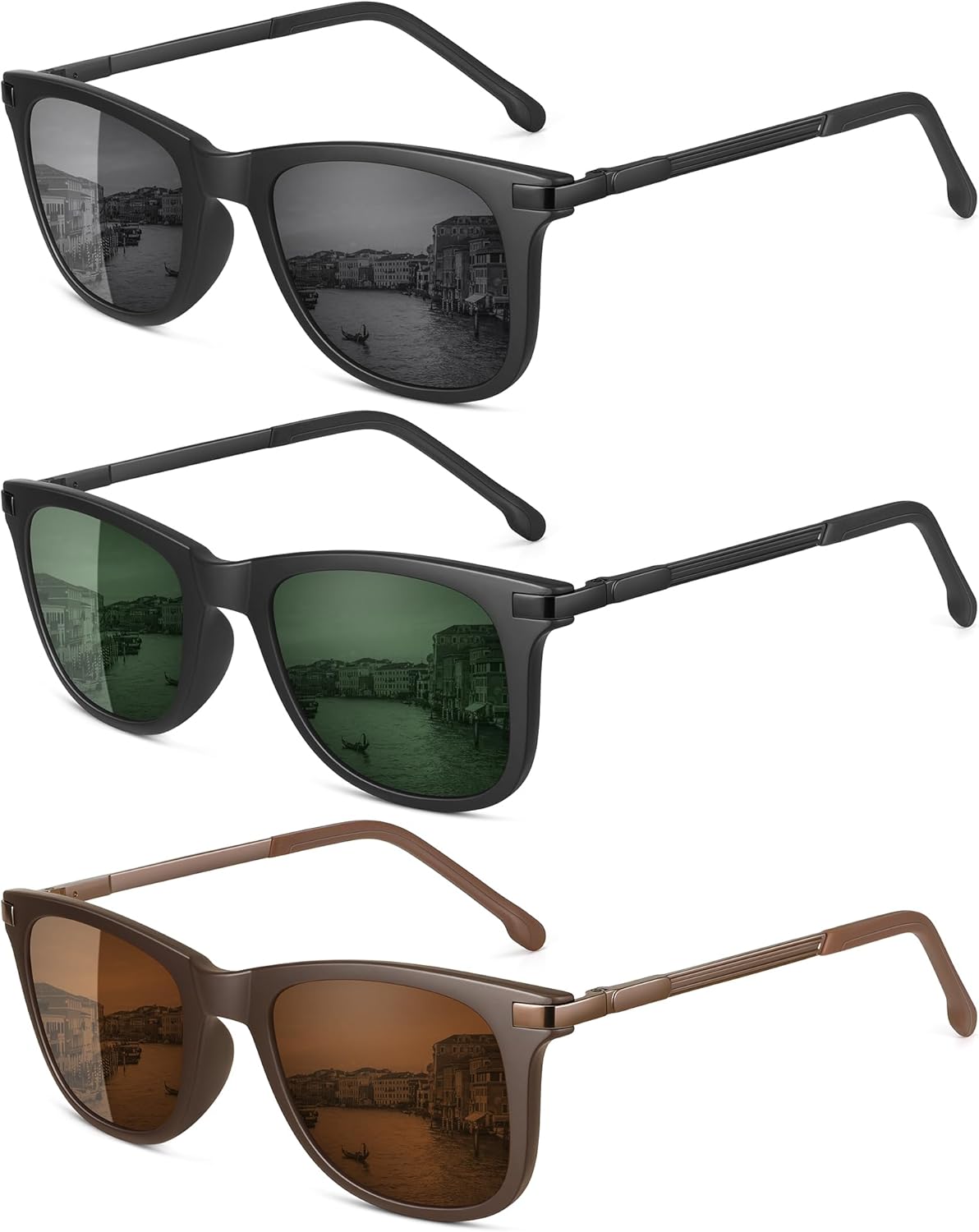 MEETSUN Polarized Sunglasses for Men Classic Retro Square Frame UV Protection Sunglasses for Fishing Driving