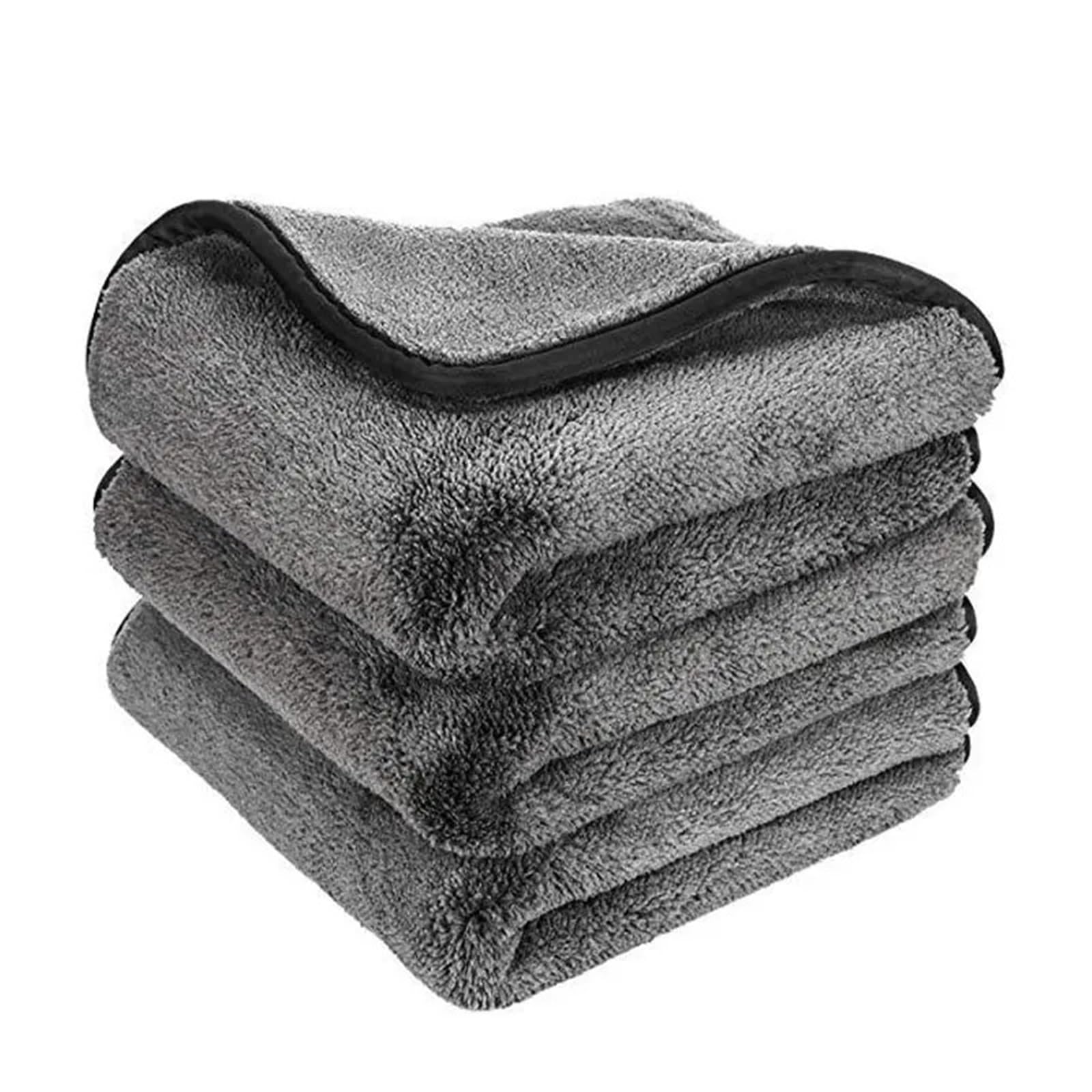 40x40CM Car Wash Microfiber Towel Thickened Super Absorption Car Cleaning Drying Cloth Hemming Towels Detailing Care Rags Gray