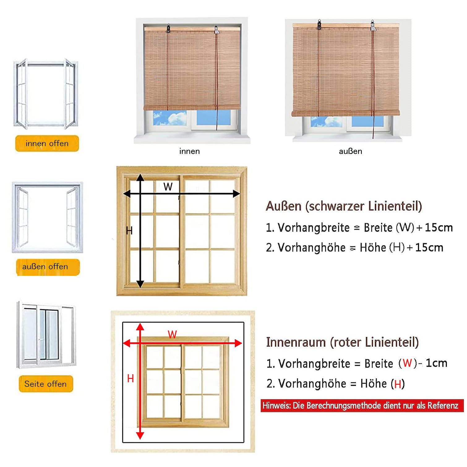 NIANXINN Store Enrouleur Bambou Rétro,Store Venitien Store Bambou Exterieur Store Occultant Fenetre Tissé à Main Rideau,95% Protection Solaire Intimité,Largeur x Hauteur (110cm x 220cm,Black)