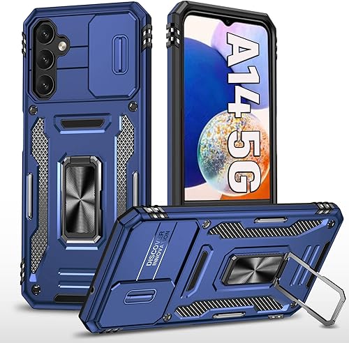 ZOEII Funda para Samsung A14 5G para Galaxy A14 5G con funda de cámara grado militar anticaídas, funda flexible a prueba de golpes para Samsung