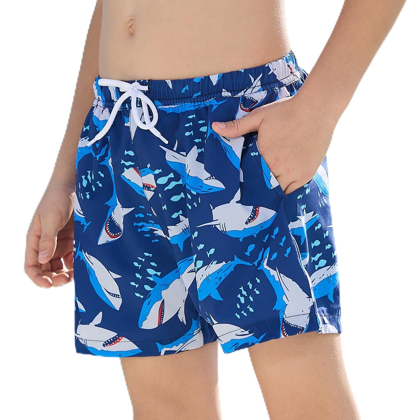 CrystErzoix Bañador Niño Secado Rápido con Forro Interior de Malla Short de Natación Pantalones Cortos de Baño Ligeros Bañador para Playa Piscina