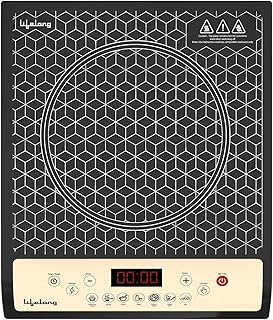 Lifelong LLIC102 1800W Induction Cooktop | 7 Preset Indian Menus | Auto Shut-Off | Touch Control Panel | Energy Efficient | Portable Electric Stove | 1 Year Warranty (Black)