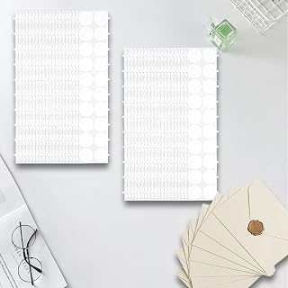 400 Pcs Double Sided Adhesive Dots for Wax Seal Stamp Kit, Removable Sticker Tape Dots Adhesive Backing with Pull Ring for Wax Seal Stickers, DIY Craft Adhesives Waxing (White)