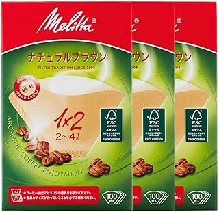 メリタ(Melitta) コーヒーフィルター ブラウン 100枚×3箱 アロマジック ナチュラルブラウン 2-4杯用 100枚×3箱 593181