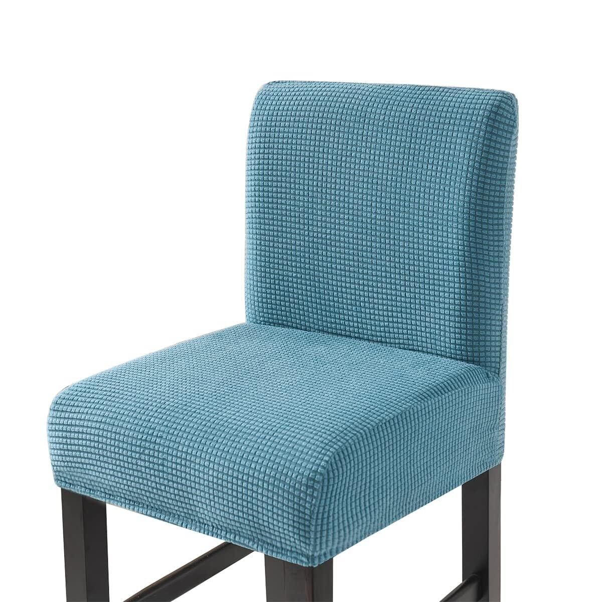 Housse de tabouret et chaise de bar élastique bleu ciel lot de 4