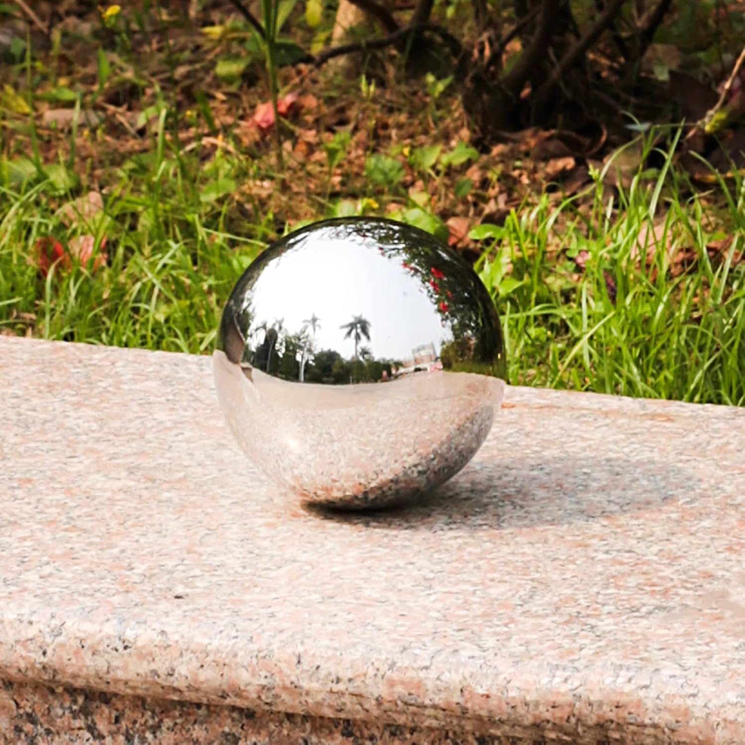 Stainless Steel Gazing Globe Mirror Ball (10inch,Silver)