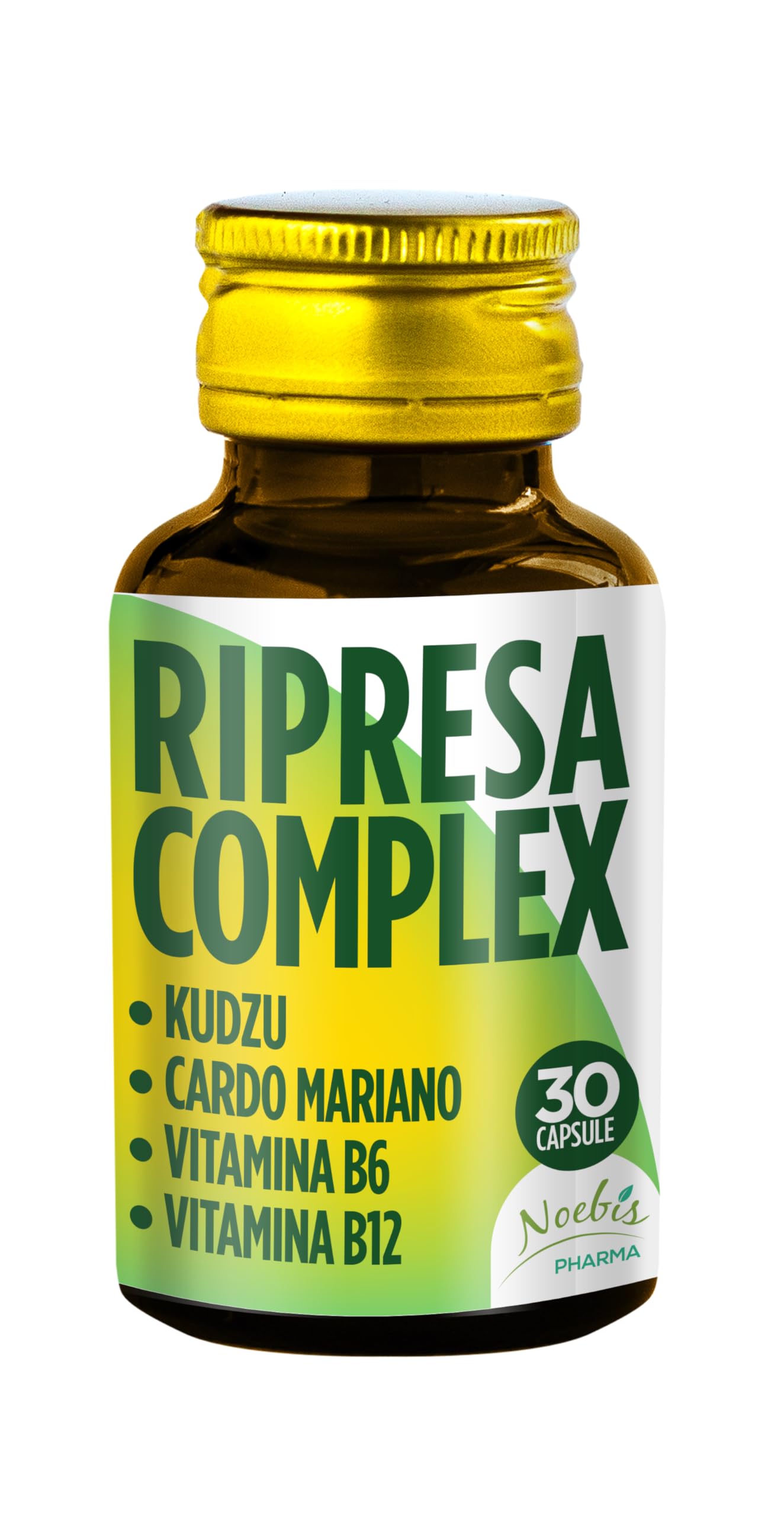 Ripresa Complex Noebis Pharma - Kudzu, Cardo Mariano, Vitamina B6 e B12-30 Capsule - Vitalità e Recupero Quotidiano