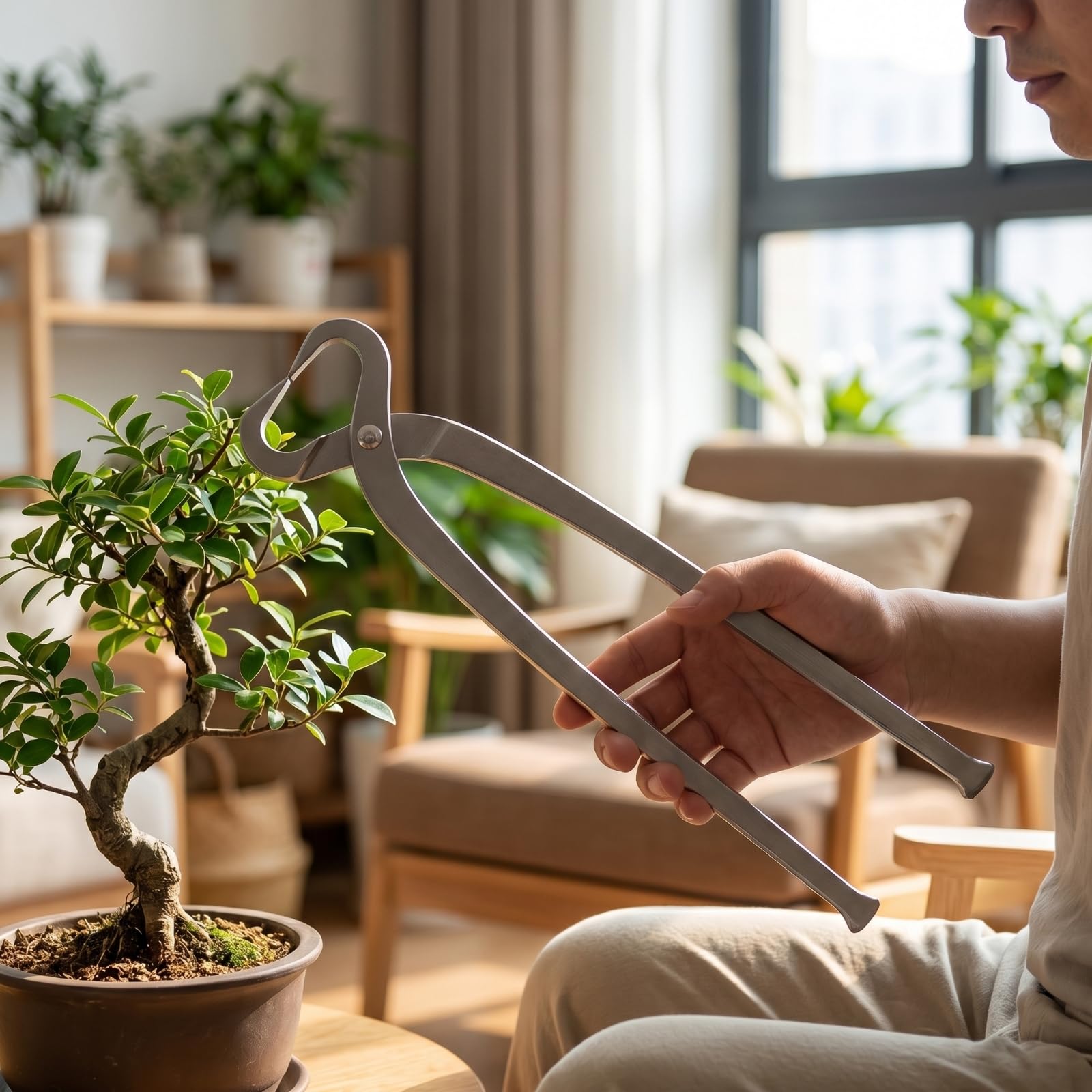 Tijeras Cortar Metálico Tijeras Bonsái Robusto Herramienta para Jardineros