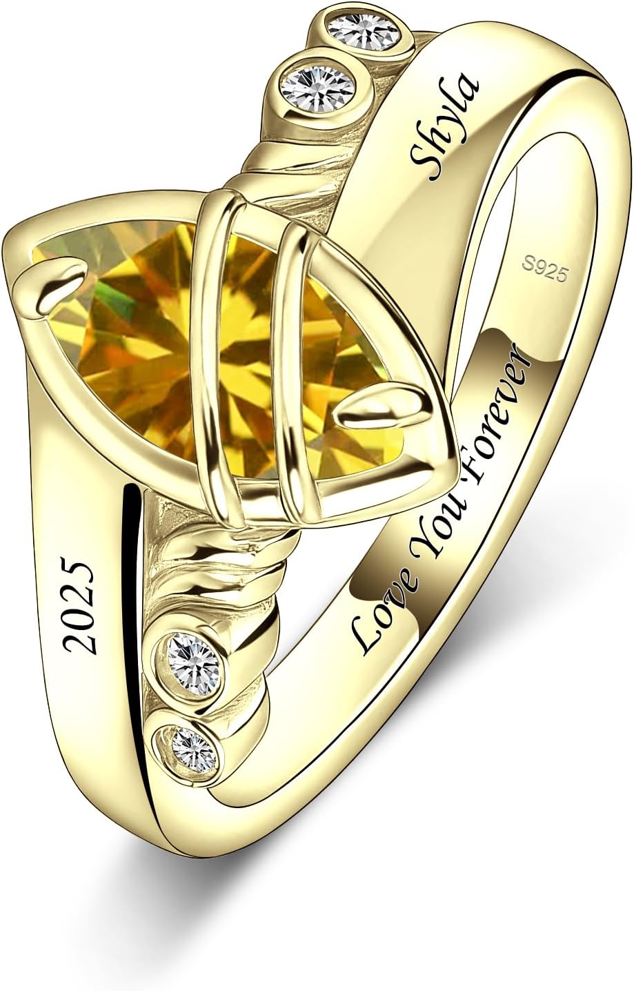 S925 Sterling Silver Personalized Birthstone Rings for Women Promise Rings for Her Mothers Ring Customized CZ Stones Wedding/Valentine's Day/Mother's Day Jewelry Gift for Mom Wife