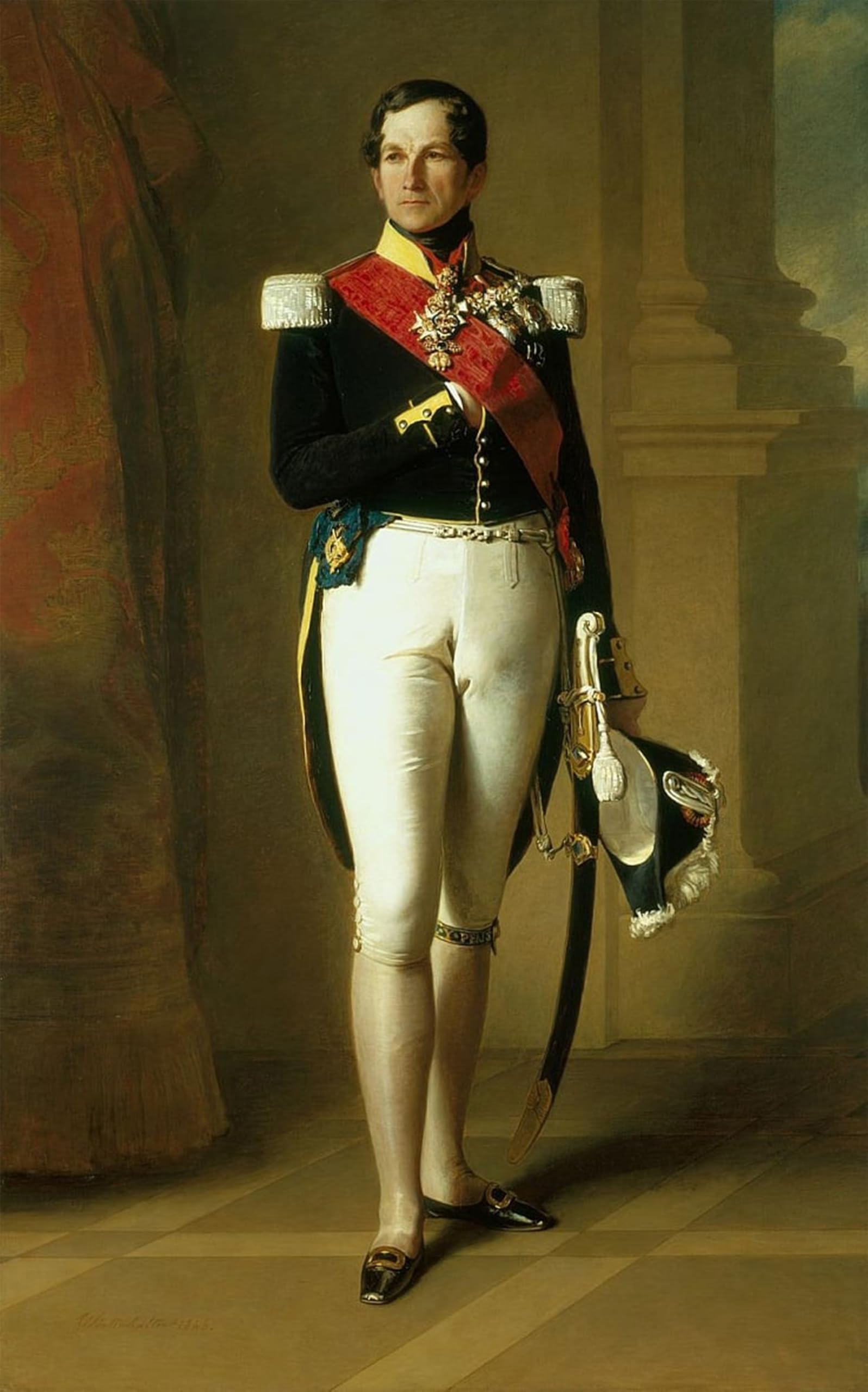 POSTERIIk Vintage Art Print Images Pictures Print Portrait of Leopold I of Belgium by Xaver Winterhalter Modern Colour Posters for Office Home Decor 60x90cm