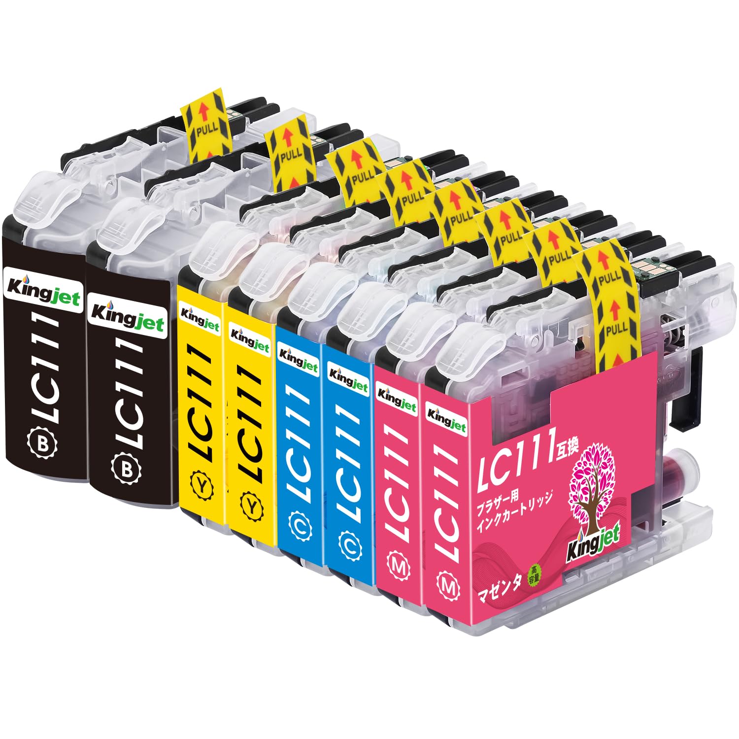 KINGJET Brother用 LC111-4pk 互換インクブラザー インクカートリッジLC111 8本セット（2BK＋2C+2M+2Y）対応機種 DCP-J552N DCP-J557N DCP-J952N DCP-J957N MFC-J727D 大容量 残量検知機能