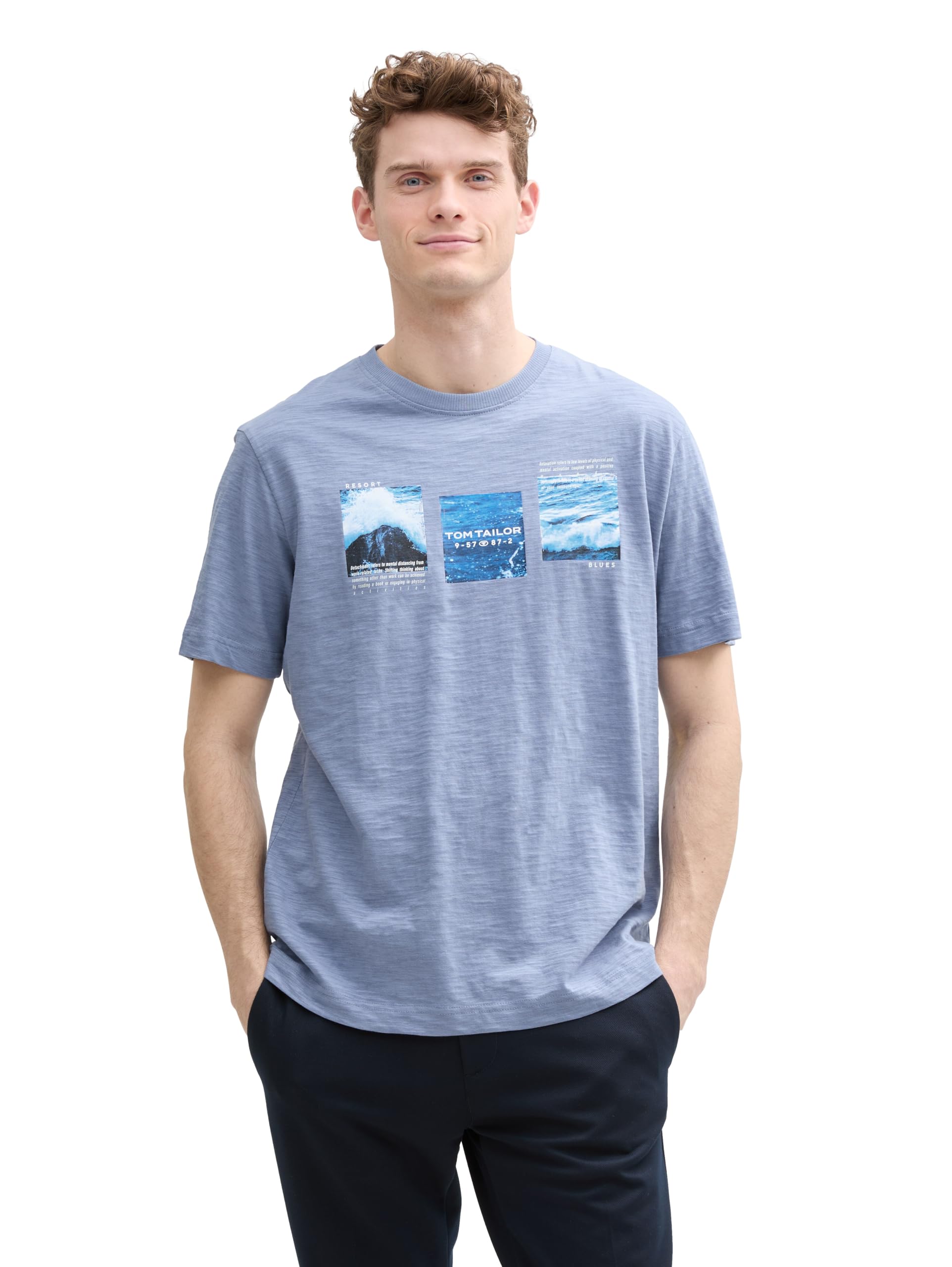 Tom Tailor Herren T-Shirt mit großem Print