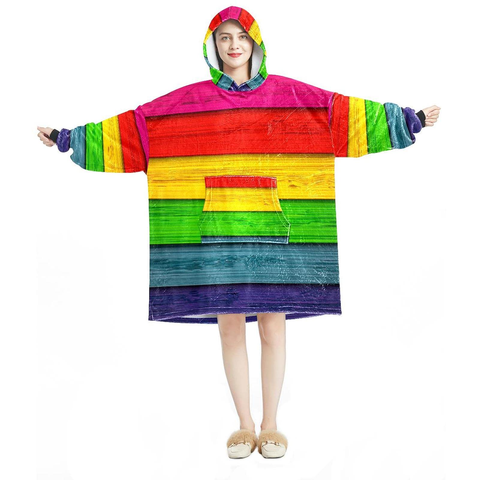 Sweat à capuche surdimensionné flanelle sherpa : idée cadeau originale adulte