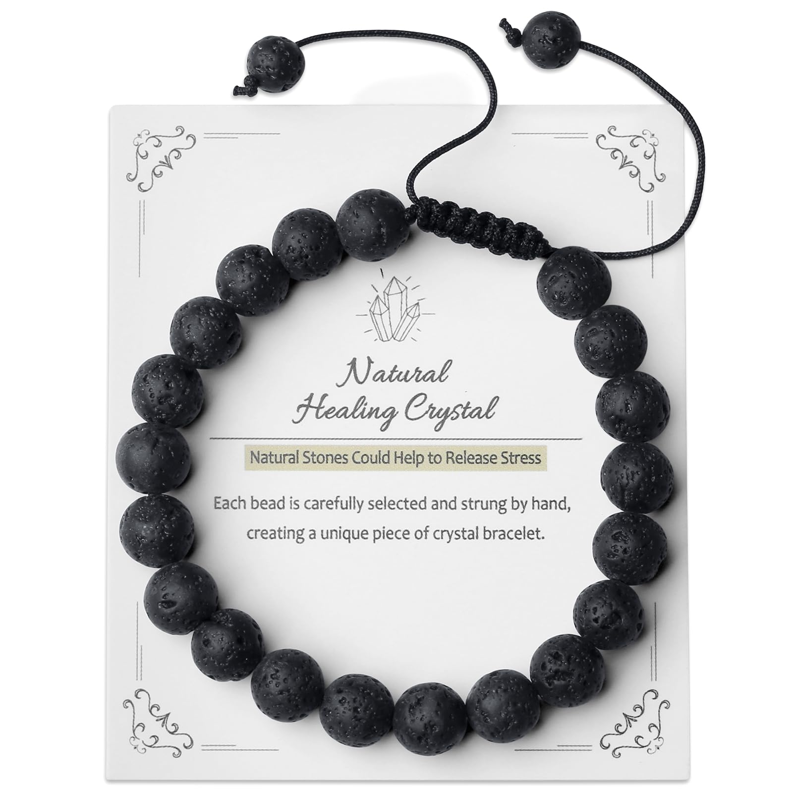 XIANNVXI 8mm Perlenarmband Damen Armband Echte Steine Kristalle Armbänder Damen Verstellbares Armband