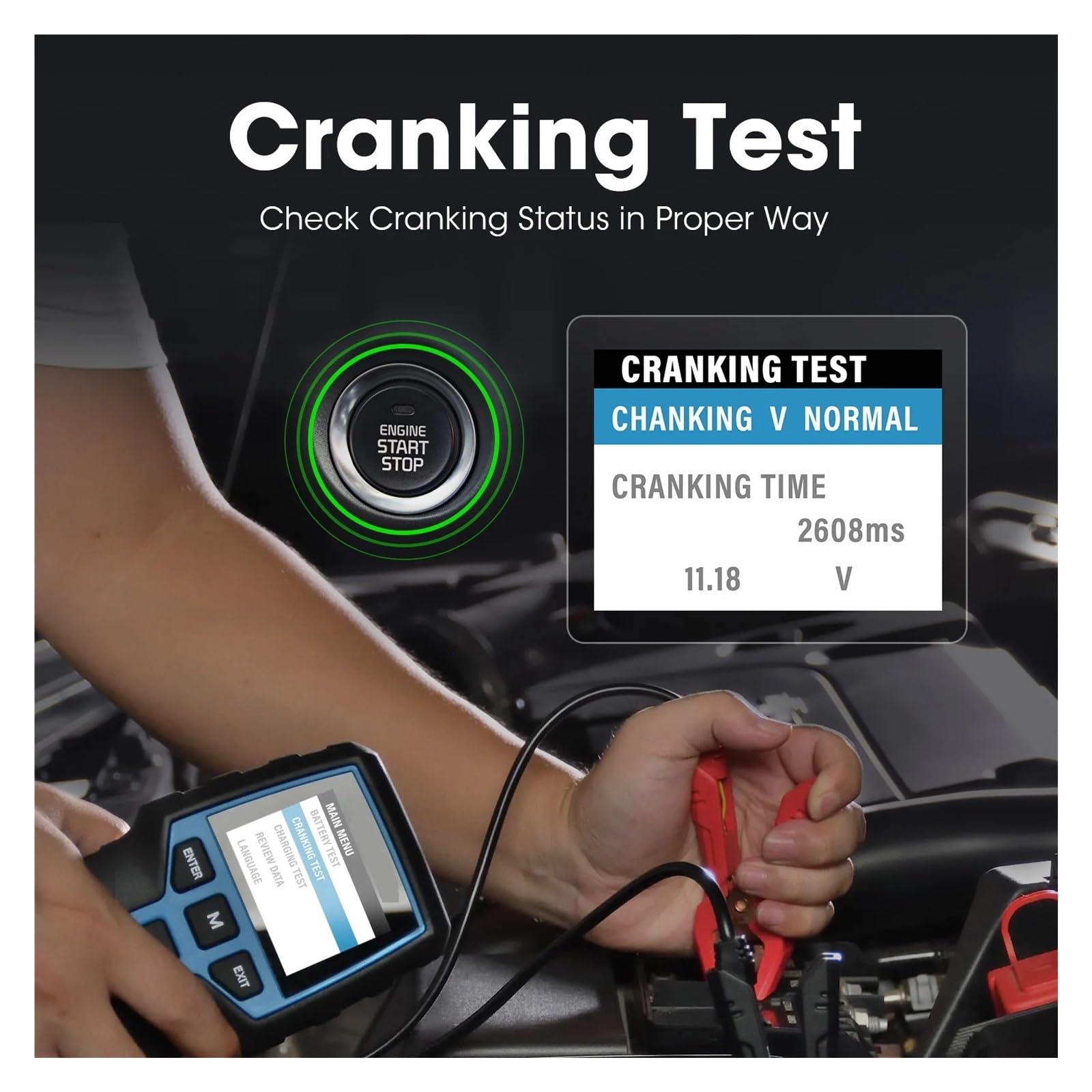 Comprobador De Baterias Probador De Batería De Coche De 12V, Analizador Digital De Batería De Diagnóstico Automotriz, Herramienta De Escáner De Carga De Arranque De Vehículo