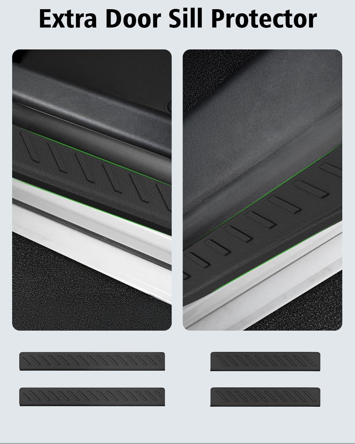 Floor Mats & Cargo Liner Custom Fit for Ford Escape & C-max 2013-2019, Door Sill Guards, All Weather TPE Rubber Anti-Slip 1st & 2nd Row & Trunk Mat Floor Liners for Escape 2019 Accessories