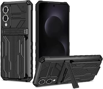 Phone Case for Galaxy S25 Edge Case, SM-S937U Samsung S25 Edge Wallet Case with Screen Protector, Card Holder Built-in Stand Shockproof Protective Phone Cover for Samsung Galaxy S25 Edge Black