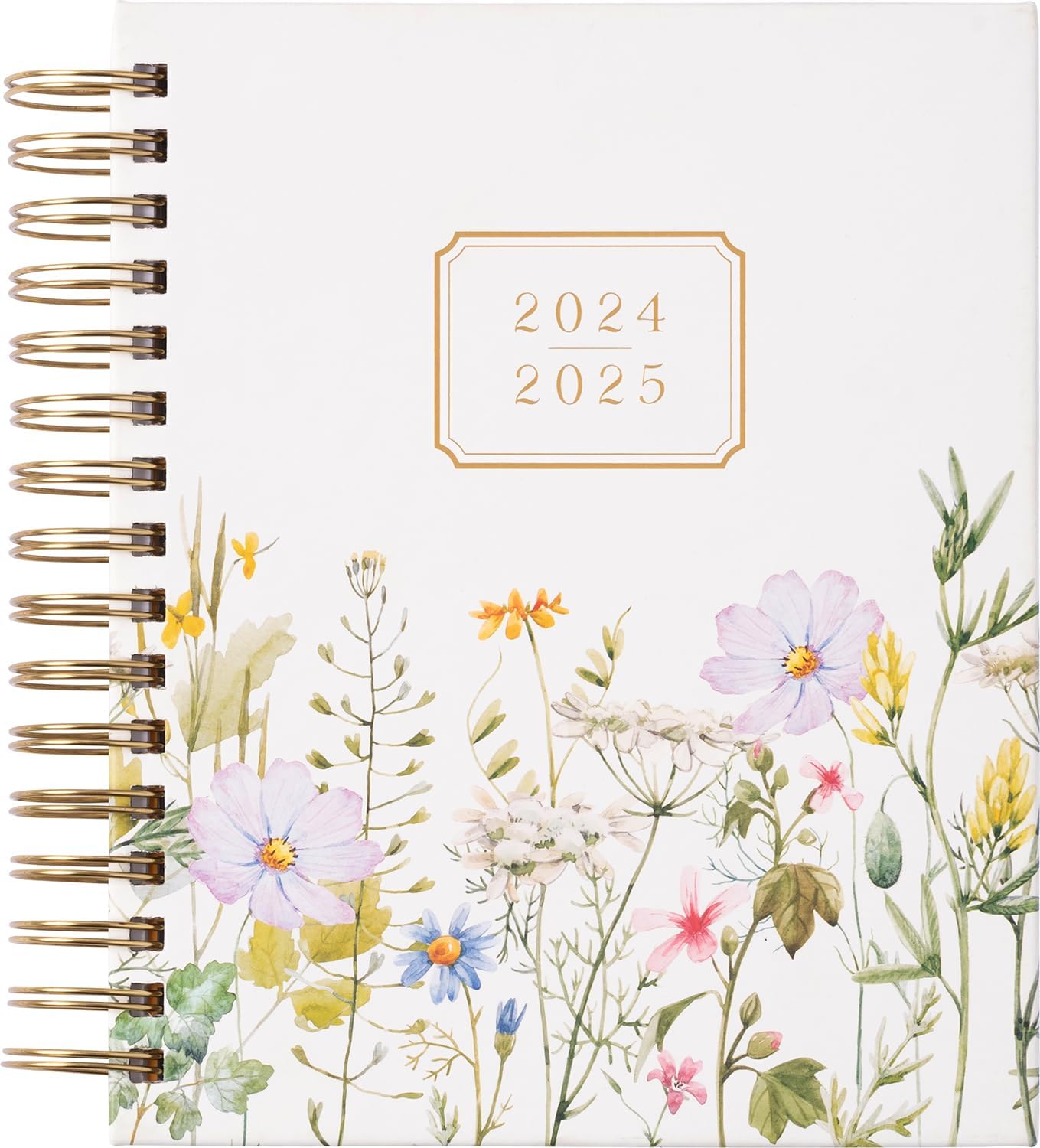 2024-2025 Eccolo Spiral Agenda Planner, Wild Flowers, 18 Months, Weekly & Monthly Views, Stickers, Color Graphics and Quotes (7.75 x 8.75, Hardcover, July 2024 - Dec 2025)