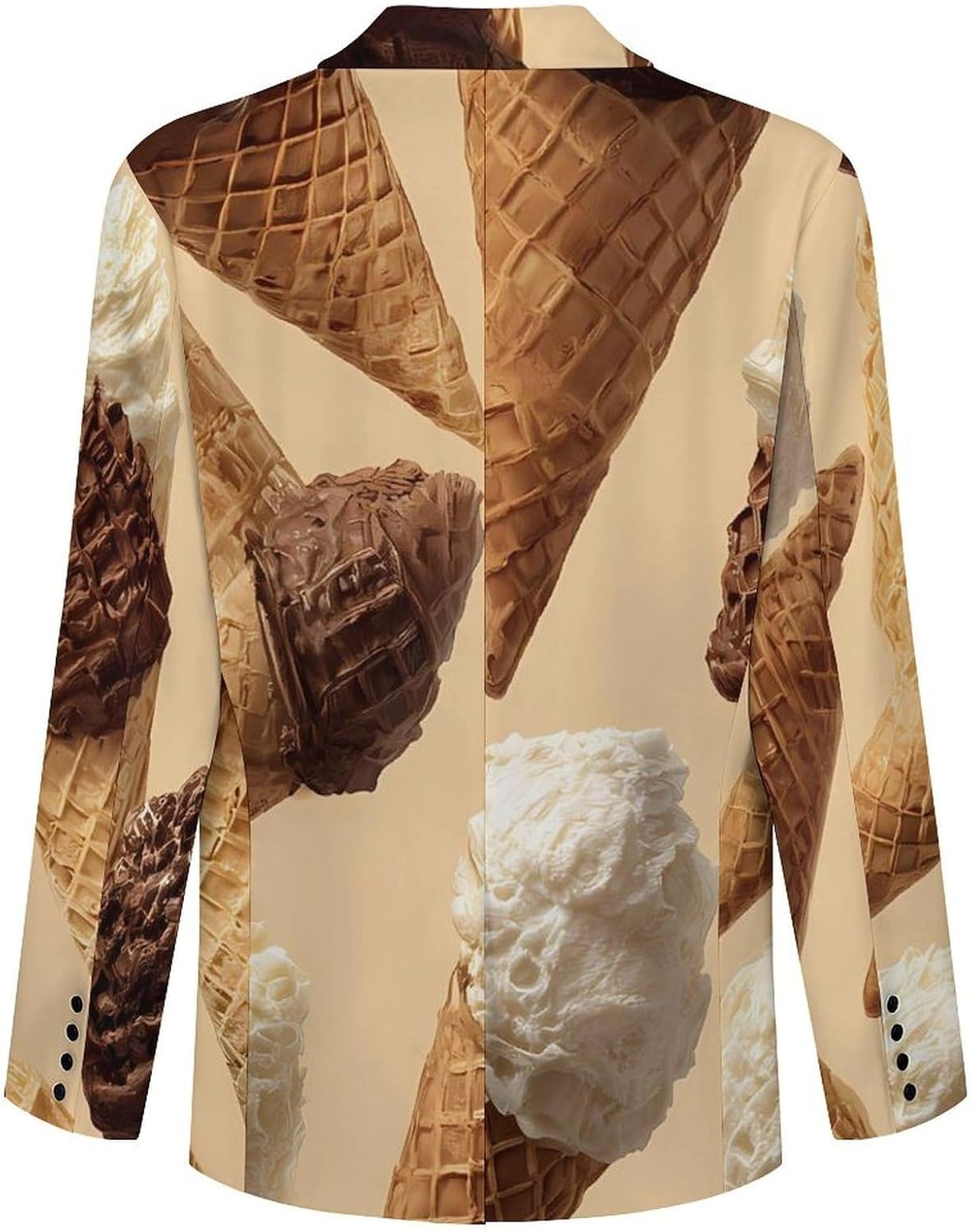 Ice Cream Wafers Cone Men's Blazers Slim Fit Business Casual Suit Sport Coat Jacket with Pocket
