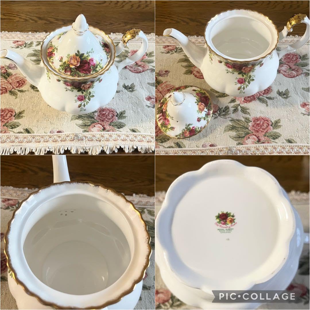 オールドカントリーローズ︎ティーポットL オリジナルバックスタンプ