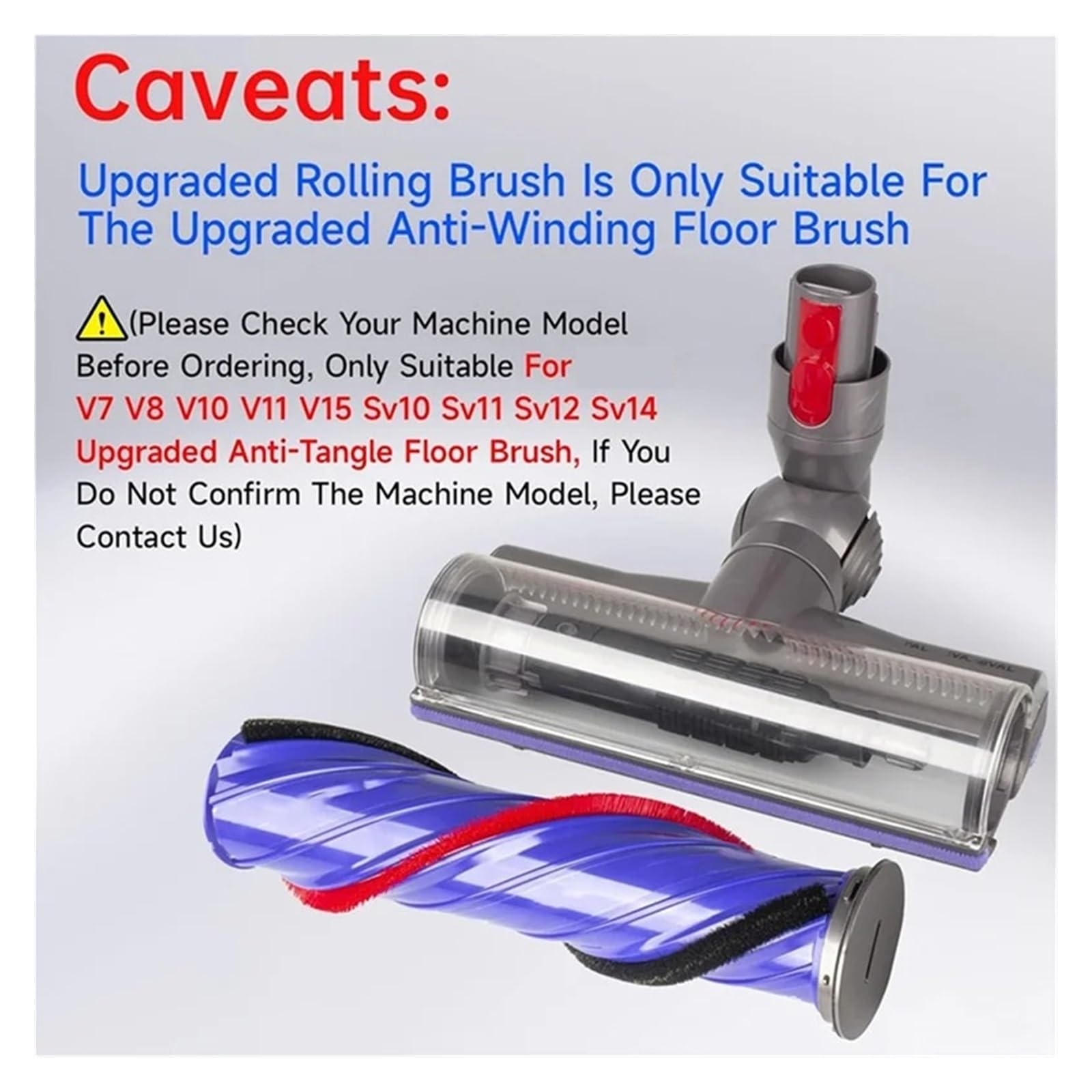 Elektryczna szczotka rolkowa, akcesoria zastępcze, kompatybilna z odkurzaczami Dyson V6 V7 (2 szt.)