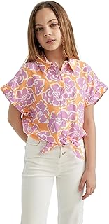 بلوزة بأكمام قصيرة وقصة قصيرة للبنات من ديفاكتو، موديل B5064A8