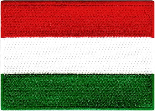Cypress Collectibles - Hungary Flag Patch - Embroidered Applique - European Country Iron On Patches - Dimensions 3.5" x 2.5"