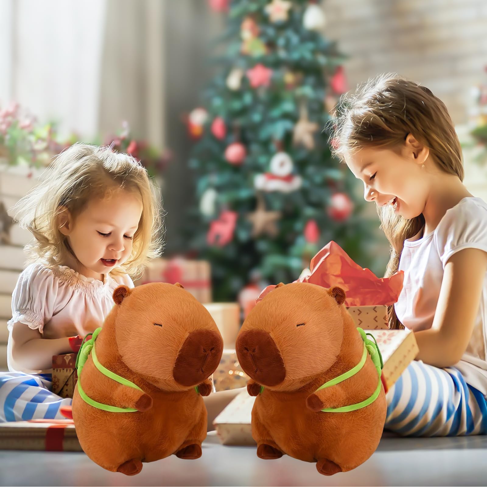 Capybara Plush Toy 23 CM Plush Pillow Capybara Teddy with Turtle Backpack Cartoon Stuffed Animal Birthday capybara Gifts for Girls Boys Cute Doll Teddy Plush Toys for Kids Adults Animal Lovers — view 7