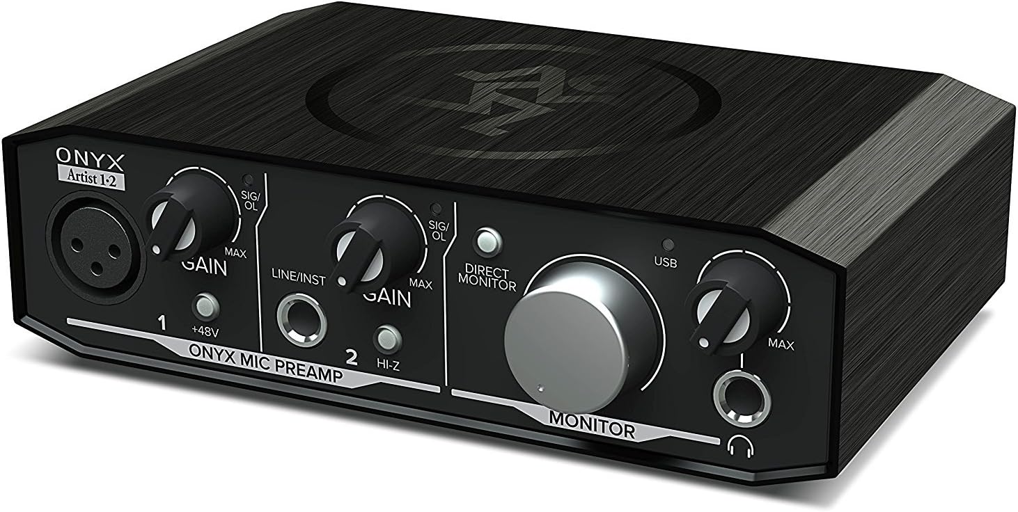 Mackie Onyx Artist 2-2 Audio/Midi interface With Pro Tools First/Tracktion Music Production Software Studio Bundle with Professional Recording Condenser Microphone