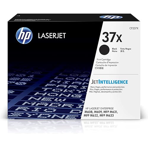 Original HP 37X Black High-yield Toner Cartridge | Works with HP LaserJet Enterprise M608, M609 Series, HP LaserJet Enterprise MFP M631, M632, M633 Series | CF237X